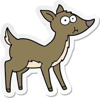 sticker of a cartoon deer vector