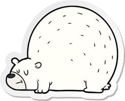 distressed sticker of a polar bear cartoon vector