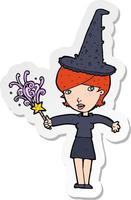 sticker of a cartoon halloween witch vector