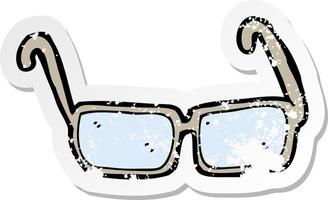 retro distressed sticker of a cartoon spectacles vector