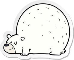 sticker of a polar bear cartoon vector