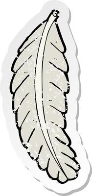 retro distressed sticker of a cartoon feather