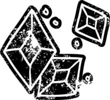 grunge icon drawing of some ruby gems vector