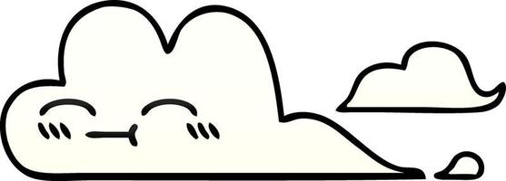 gradient shaded cartoon white cloud vector