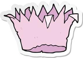 sticker of a cartoon paper crown vector