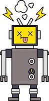 cute cartoon malfunctioning robot vector