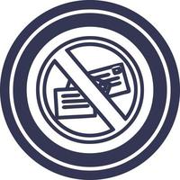 no mail circular icon vector