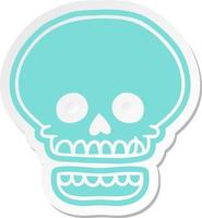 cartoon sticker of a skull head vector