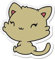 sticker cartoon of cute kawaii kitten vector