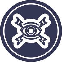 mystic eye circular icon vector