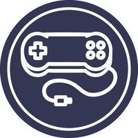 icono circular del controlador de juegos de consola vector