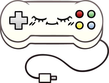 gradient shaded cartoon game controller vector
