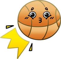 gradient shaded cartoon basketball vector