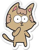 sticker of a cartoon cat considering vector