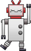 robot de dibujos animados sombreado degradado vector