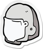 pegatina de un casco espacial de dibujos animados vector