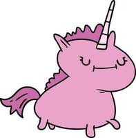 cartoon doodle of a magical unicorn vector
