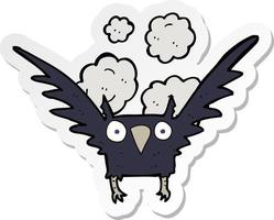 sticker of a cartoon spooky bird vector