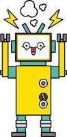 cute cartoon happy robot vector