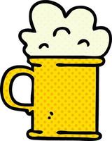 quirky comic book style cartoon tankard of beer vector