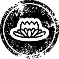 lotus flower distressed icon vector