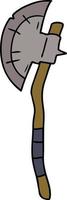 cartoon doodle of a medievil axe vector