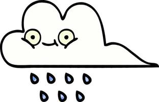 comic book style cartoon rain cloud vector