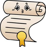 gradient shaded cartoon contract vector