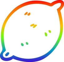 rainbow gradient line drawing cartoon lime fruit vector