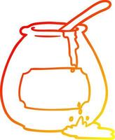 warm gradient line drawing honey pot vector