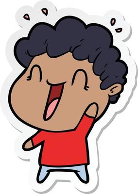 sticker of a cartoon happy man
