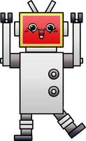 gradient shaded cartoon happy robot vector