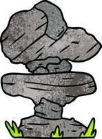 textured cartoon doodle of grey stone boulders vector