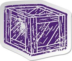 distressed old sticker of a wooden crate vector