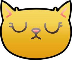 quirky gradient shaded cartoon crying cat vector