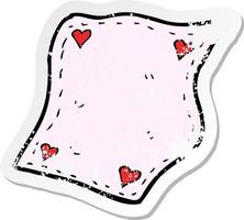 retro distressed sticker of a cartoon handkerchief vector