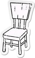 distressed sticker cartoon doodle of a  wooden chair vector