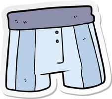 sticker of a cartoon boxer shorts vector