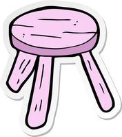 sticker of a cartoon pink stool vector