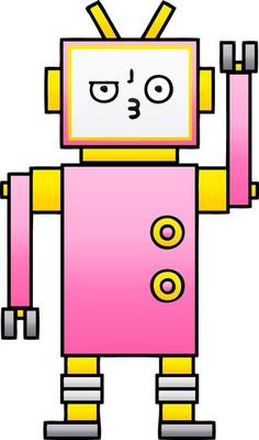 gradient shaded cartoon robot