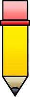 gradient shaded cartoon of a pencil vector