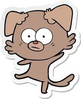 sticker of a nervous dog cartoon vector