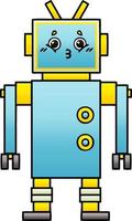 gradient shaded cartoon robot vector