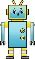 gradient shaded cartoon robot vector