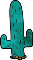 textured cartoon doodle of a cactus vector