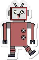 sticker of a cute cartoon robot vector