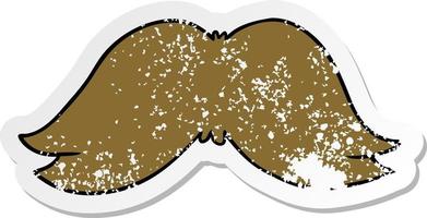 distressed sticker cartoon doodle of a mans moustache