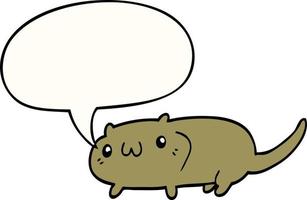 cartoon cat and speech bubble vector