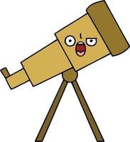 cute cartoon telescope vector