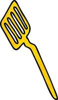 quirky hand drawn cartoon spatula vector